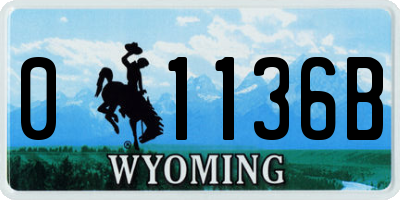 WY license plate 01136B