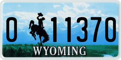 WY license plate 011370