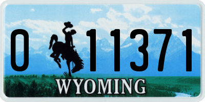 WY license plate 011371