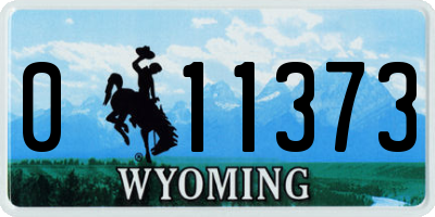 WY license plate 011373