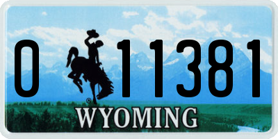 WY license plate 011381