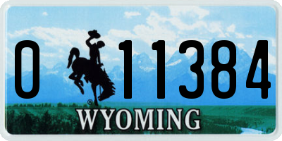 WY license plate 011384