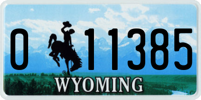 WY license plate 011385