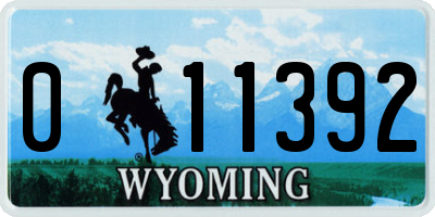 WY license plate 011392