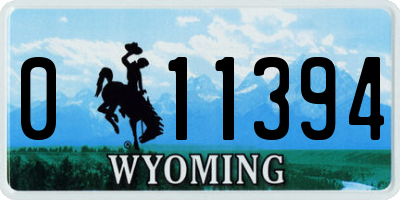 WY license plate 011394