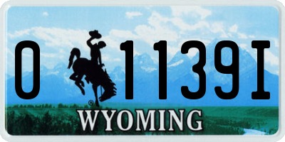 WY license plate 01139I
