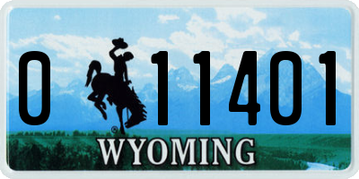 WY license plate 011401