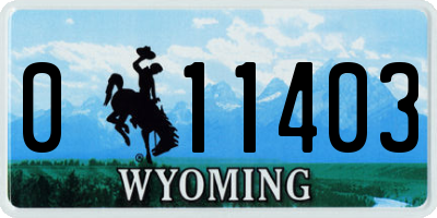 WY license plate 011403