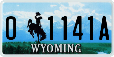 WY license plate 01141A