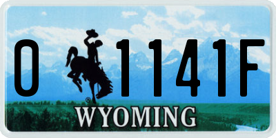 WY license plate 01141F