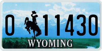 WY license plate 011430