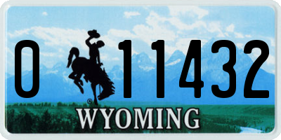 WY license plate 011432