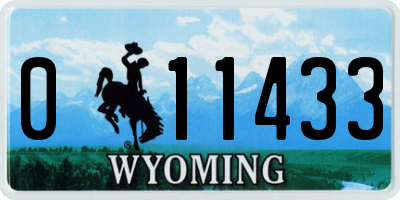 WY license plate 011433