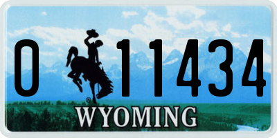 WY license plate 011434