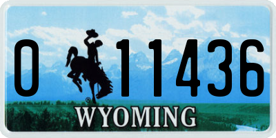 WY license plate 011436