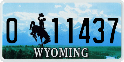 WY license plate 011437