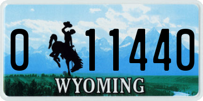 WY license plate 011440