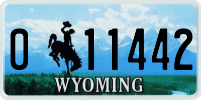 WY license plate 011442