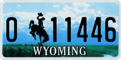 WY license plate 011446