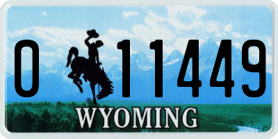 WY license plate 011449