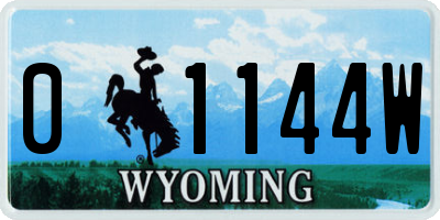 WY license plate 01144W