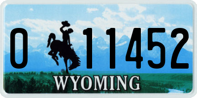 WY license plate 011452