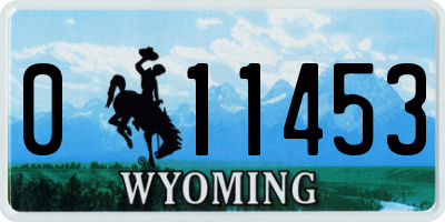 WY license plate 011453