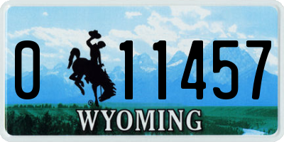 WY license plate 011457