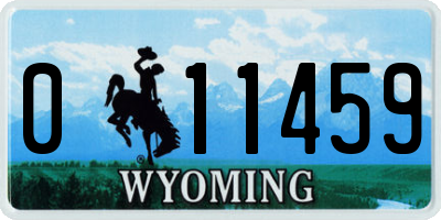 WY license plate 011459