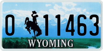 WY license plate 011463