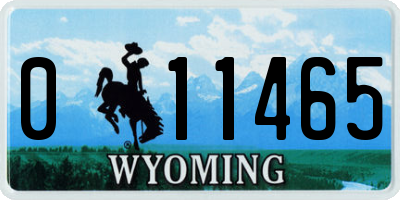 WY license plate 011465