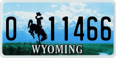 WY license plate 011466