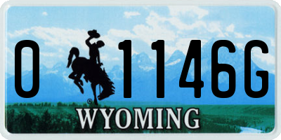 WY license plate 01146G