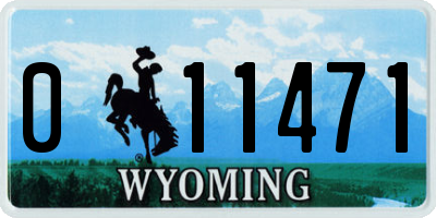 WY license plate 011471