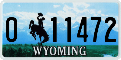 WY license plate 011472