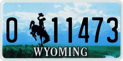 WY license plate 011473