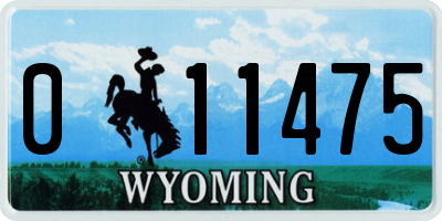 WY license plate 011475