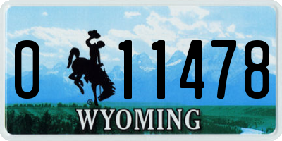 WY license plate 011478