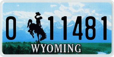 WY license plate 011481