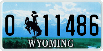 WY license plate 011486