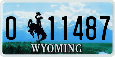 WY license plate 011487