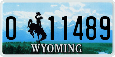 WY license plate 011489