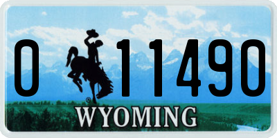 WY license plate 011490