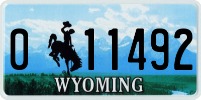 WY license plate 011492
