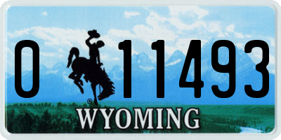 WY license plate 011493