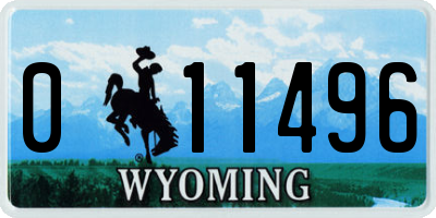 WY license plate 011496