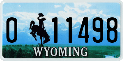 WY license plate 011498