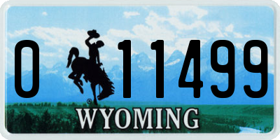 WY license plate 011499