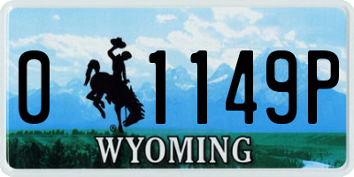 WY license plate 01149P