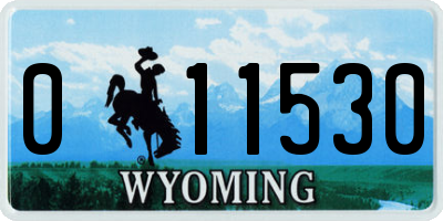 WY license plate 011530